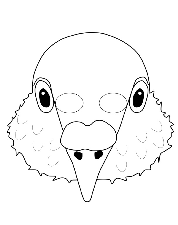 Çocuklar İçin  Kuş Hazır Maske Şablonları 